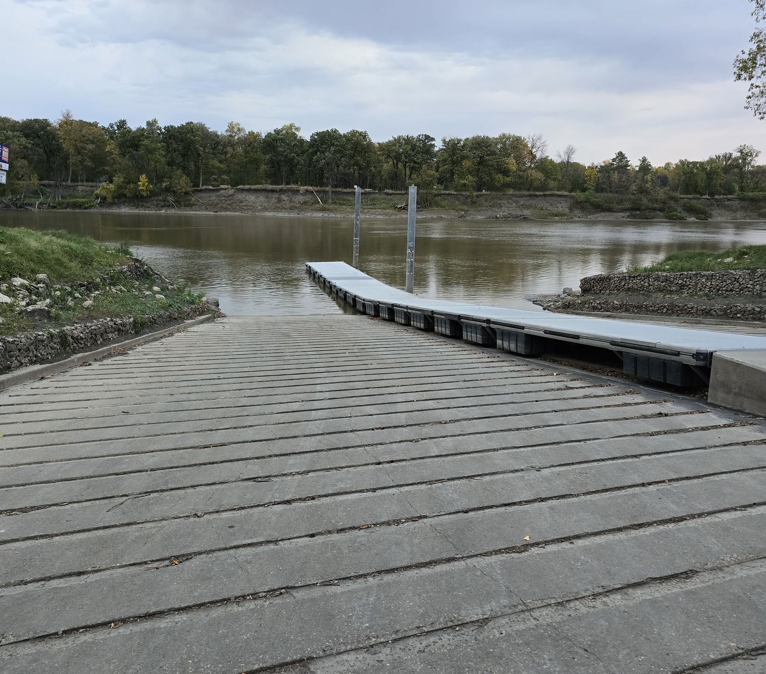 A municipal boat launch and floating dock